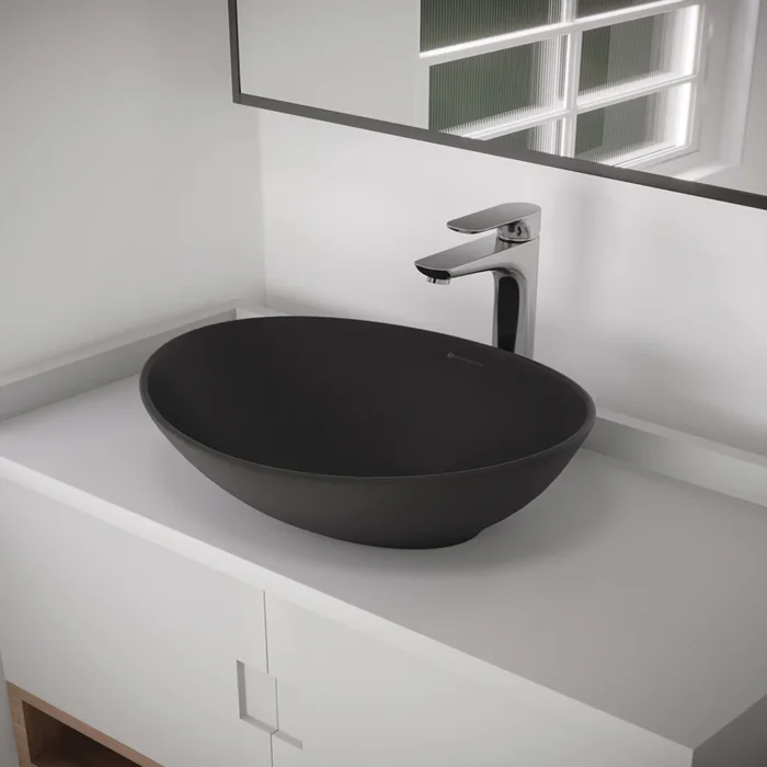 MOVEL: CUBA DE APOIO OVAL REF01 41×33 PRETO FOSCO - Imagem 3
