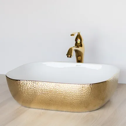 CUBA DE APOIO RETANGULAR MV32 50×40 GOLD DOURADA - Imagem 4