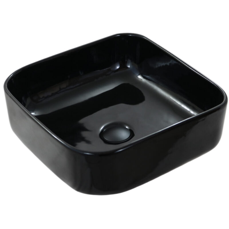 CUBA DE APOIO QUADRADA MV31 38×38 PRETO BRILHO